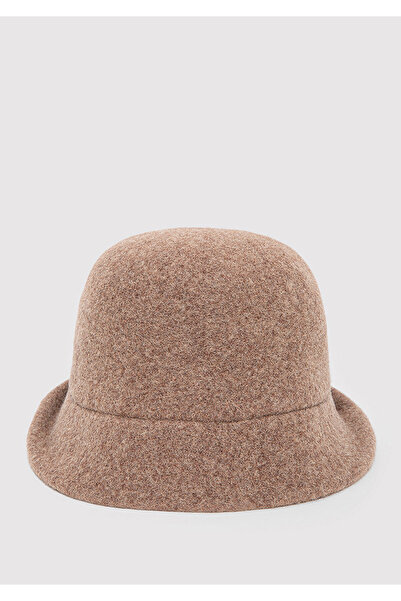 Mavi Yün Karışımlı Kahverengi Şapka 1911759-32164