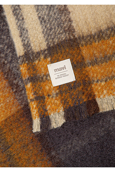 Mavi Karierter Schal mit Quasten 1913597-35708