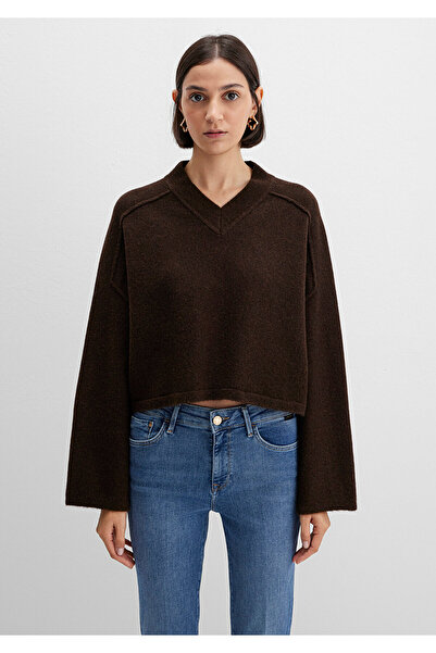 Mavi Wool Blend Brown Sweater Boxy Fit 1710626-88615