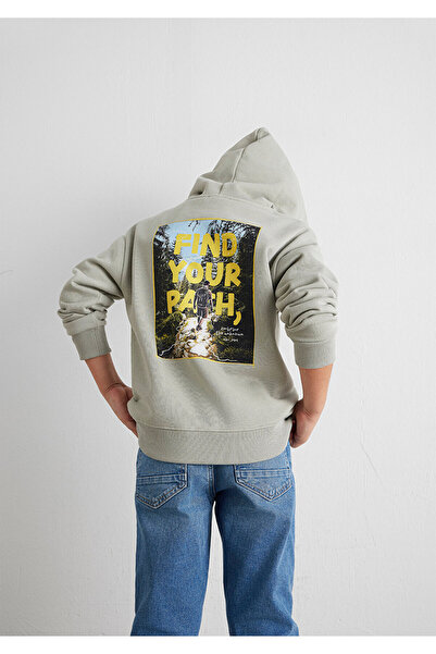 Mavi Hooded Printed Green Sweatshirt 6S10149-70155