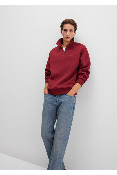 Mavi Φούτερ με ημι-φερμουάρ Logo με τύπωμα Claret Red 0S10585-85493