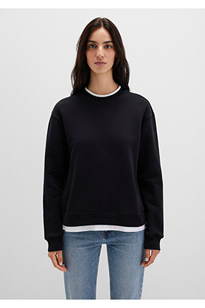 Mavi Schwarzes Sweatshirt mit Rundhalsausschnitt 1S10435-900