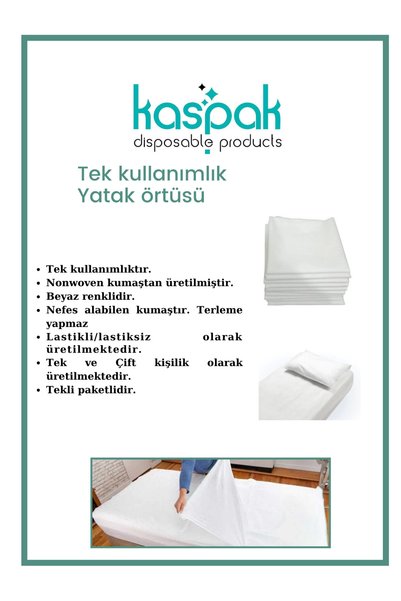 Kaspak disposable products single Elastic Bedspread - 100*240 cm, 10 Pieces