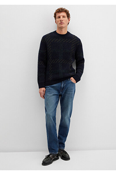 Mavi Marineblauer Pullover aus Wollmischung, reguläre Passform / normaler Schnitt 0710333-70497