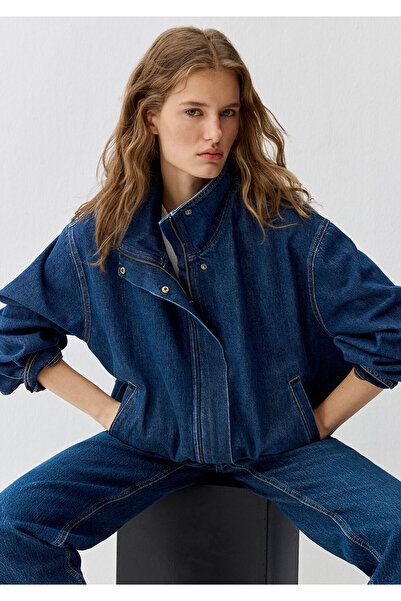 Mavi Jachetă de blugi Mira Dark Blue Icon Bomber 1121058-A3354