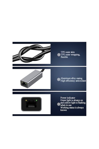 OEM Adaptor internet, USB 2.0/RJ45, 100 Mbps, cablu 17.5 cm, 6x2.4x1.5cm, Aliaj de aluminiu, Gri