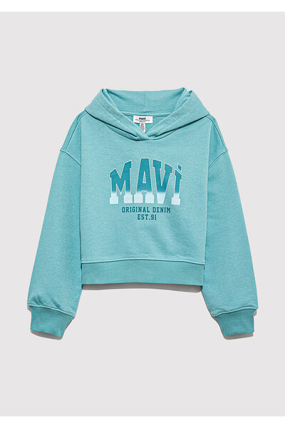 Mavi Hanorac verde cu logo imprimat 7S10124-71748