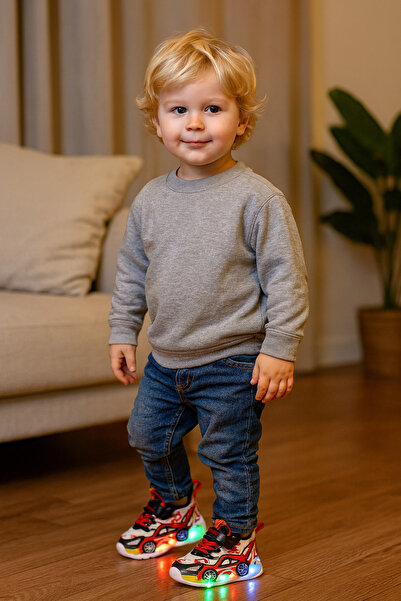 Bebelul Sneakers with lights for boys - Red car