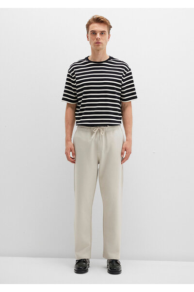 Mavi Μπεζ πλεκτό παντελόνι interlock 0010521-70144