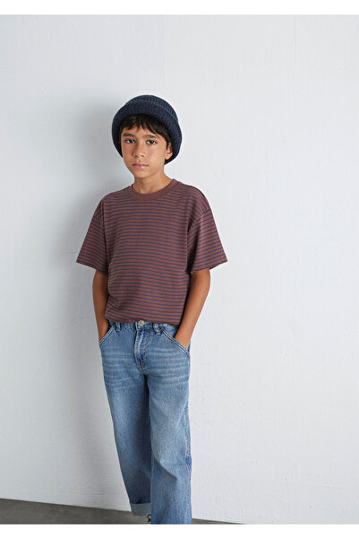 Mavi Καφέ ριγέ μπλουζάκι Loose Fit / Loose Relaxed Fit 6610390-90787