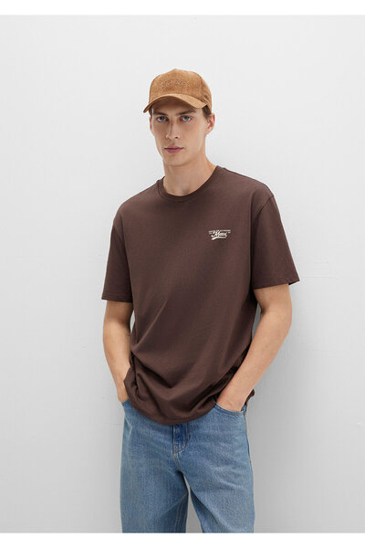 Mavi Τυπωμένο καφέ μπλουζάκι Loose Fit / Loose Fit 0612840-88067