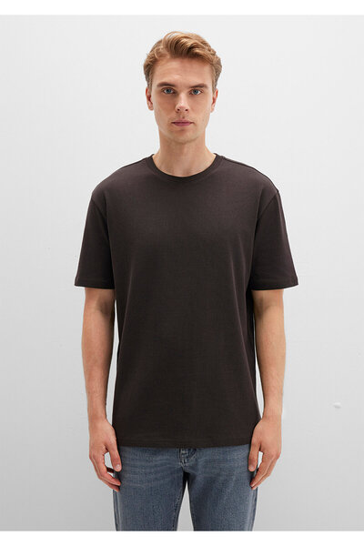 Mavi Μπλούζα Τ-shirt Βασική Καφέ με Στρογγυλή Λαιμόκοψη Loose Fit / Χαλαρή Εφαρμογή 0611596-70219