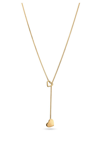 ELLI Colier de damă cu pandantiv tip inimă în formă de Y, din argint 925