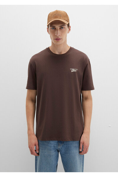 Mavi Τυπωμένο καφέ μπλουζάκι Loose Fit / Loose Fit 0612840-88067