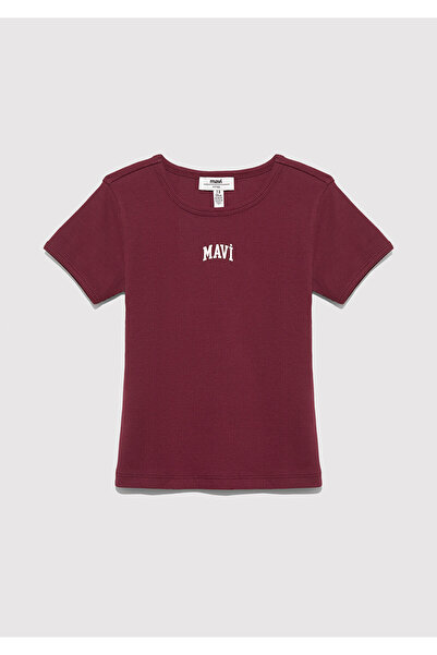 Mavi Printed Burgundy Girl's T-Shirt M7610350-70393
