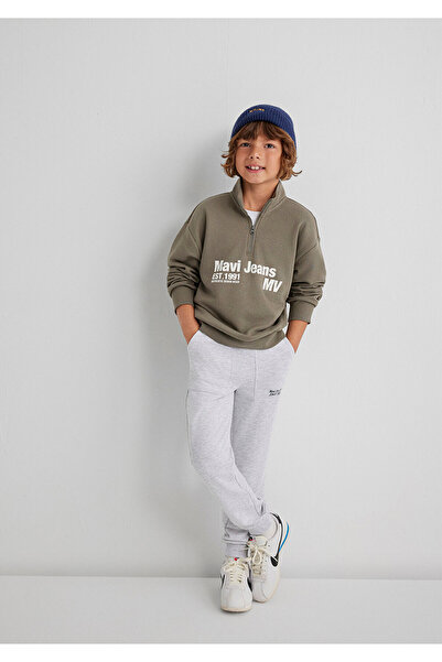 Mavi Half Zipper Khaki Sweatshirt 6S10142-86961