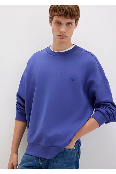 Mavi Φούτερ με λογότυπο σιλικόνης με μωβ λαιμόκοψη 0S10415-70695