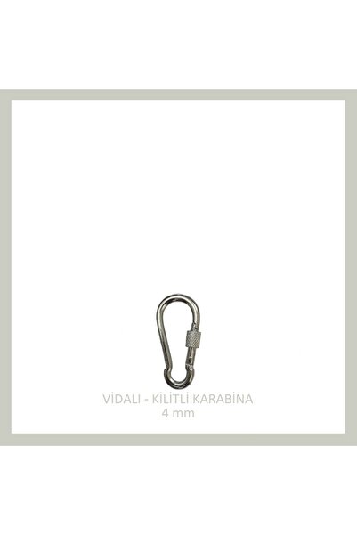 Adilon Galvanizli Vidalı (Kilitli) Karabina, 4 mm, Askı, Çengel, Kanca, Anaht...