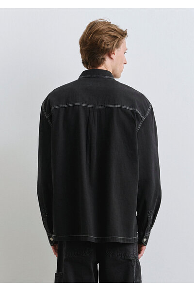 Mavi Black Shirt with Stitching Detail Loose Fit / Relaxed Fit 0211688-90850