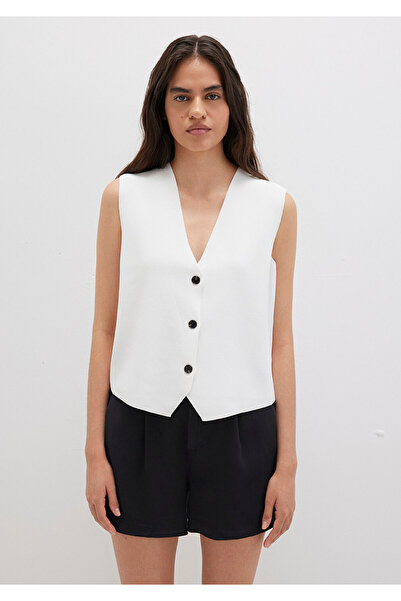 Mavi Weiße Strickweste Regular Fit / Normaler Schnitt 1710694-620