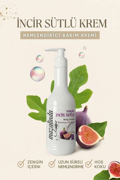 Mazalinda İncir Sütü Nemlendirici Incir Sütlü Bakım Kremi El Yüz Vücut Bakım ...