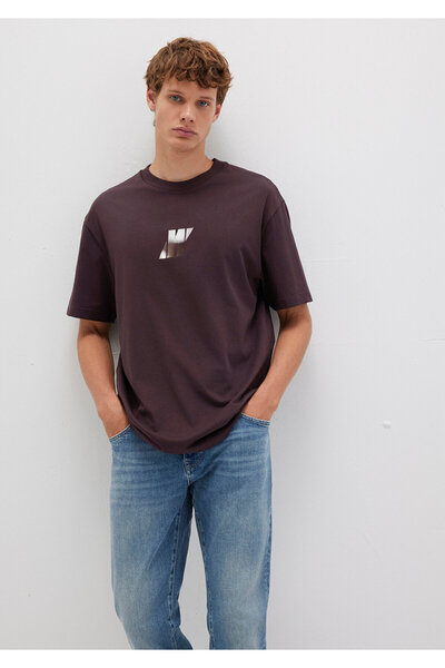 Mavi Μπλουζάκι Pro Logo με τύπωμα Μωβ Loose Fit / Χαλαρή Άνετη Κοπή 0613088-88083