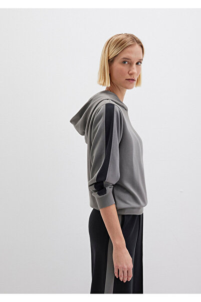 Mavi Striped Detail Hooded Tencel Tm Modal Gray Sweatshirt 1S10443-82577