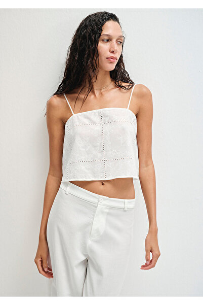 Mavi Fisto bestickte Bluse in Ecru 1211218-70057