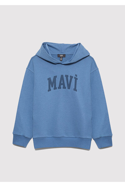 Mavi Hanorac imprimat cu logo 6S10143-83767