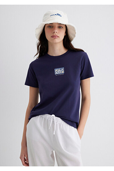 Mavi Μπλουζάκι με στάμπα με κακό μάτι με μπλε ναυτικό μπλουζάκι κανονική εφαρμογή / κανονική κοπή 1613442-70495