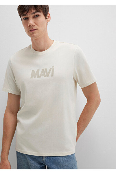 Mavi Beigefarbenes T-Shirt mit Logo-Print, reguläre Passform / normaler Schnitt 0612896-70134