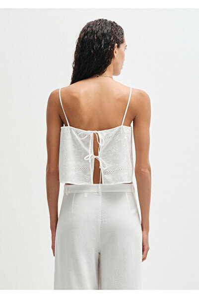 Mavi Fisto bestickte Bluse in Ecru 1211218-70057