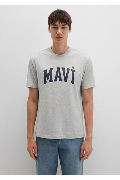 Mavi Λογότυπο με στάμπα γκρι μπλουζάκι Loose Fit / Loose Relaxed Fit 0611711-80196