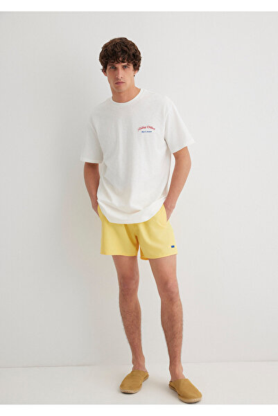 Mavi Feeling Chilled Printed Ecru T-Shirt Loose Fit / Loose Comfortable Cut 0612666-70057