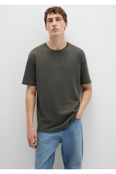 Mavi Λογότυπο Χακί Μπλουζάκι Βασικό Ιντερλοκ Φαρδιά Εφαρμογή / Χαλαρή Άνετη Εφαρμογή 0613102-71553