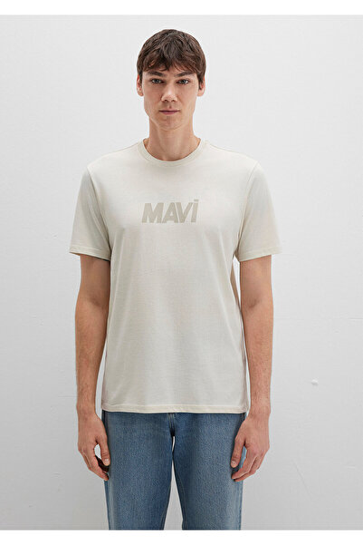 Mavi Beigefarbenes T-Shirt mit Logo-Print, reguläre Passform / normaler Schnitt 0612896-70134