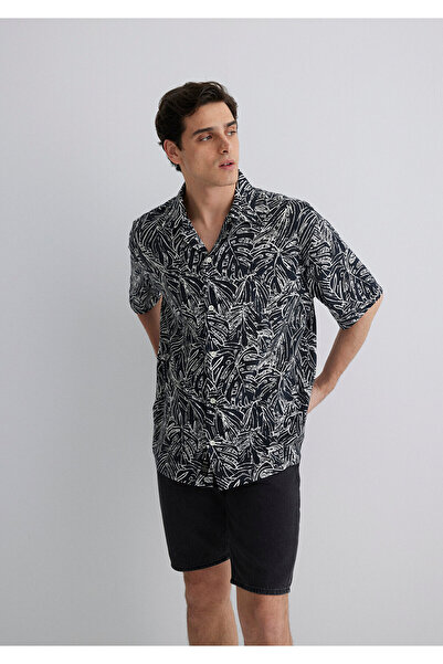 Mavi Kurzärmliges bedrucktes Hemd mit lockerer Passform / lockerer, bequemer Schnitt 0211535-90436