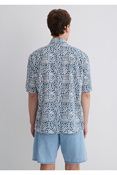 Mavi Cămașă albastră imprimată Loose Fit / Loose Fit Casual 0211595-90733