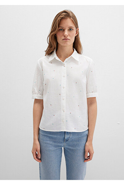 Mavi Floral Printed Ecru Shirt Fitted / Bodycon Cut 1210060-90701