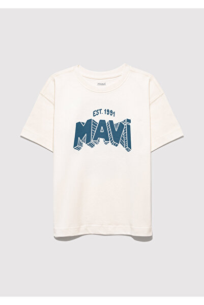 Mavi Printed Ecru T-Shirt Oversize / Wide Cut 6610339 -70057