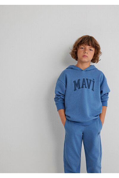 Mavi Hanorac imprimat cu logo 6S10143-83767