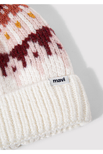 Mavi Ecru Beret with Pompom 1912801 -34523