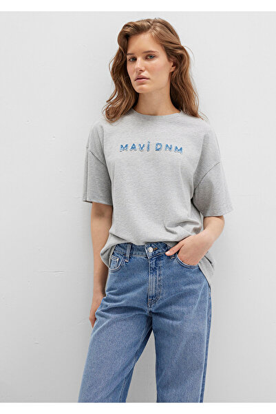 Mavi Τυπωμένο γκρι μπλουζάκι Loose Fit / Loose Relaxed Fit 1613146 -83096