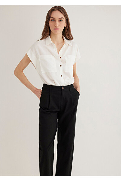 Mavi Linen Blended Ecru Shirt Loose Fit / Loose Relaxed Cut 1211090 -70057