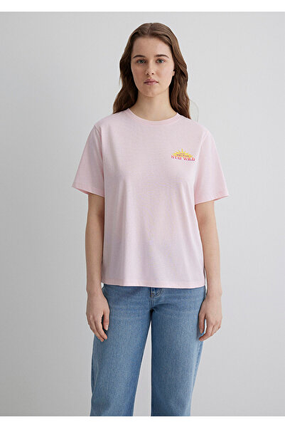 Mavi Astrologie-bedrucktes rosa T-Shirt, reguläre Passform, normaler Schnitt 1613169-70989