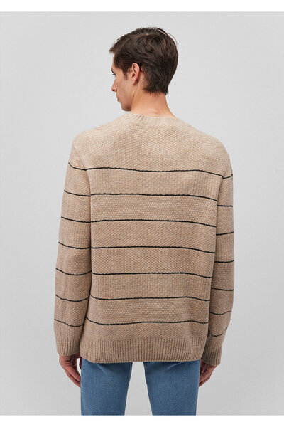 Mavi Ριγέ μπεζ πουλόβερ Loose Fit / Loose Relaxed Fit 0710204 -80084