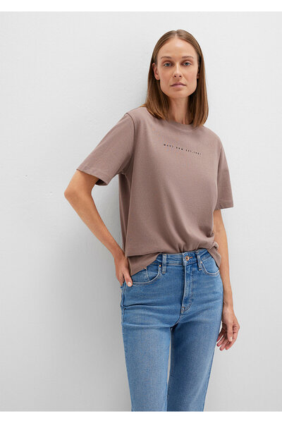 Mavi Τυπωμένο καφέ T-Shirt Regular Fit 1613147 -70383