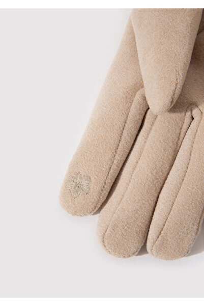 Mavi Beige Gloves with Faux Fur Detail 1911768 -33993