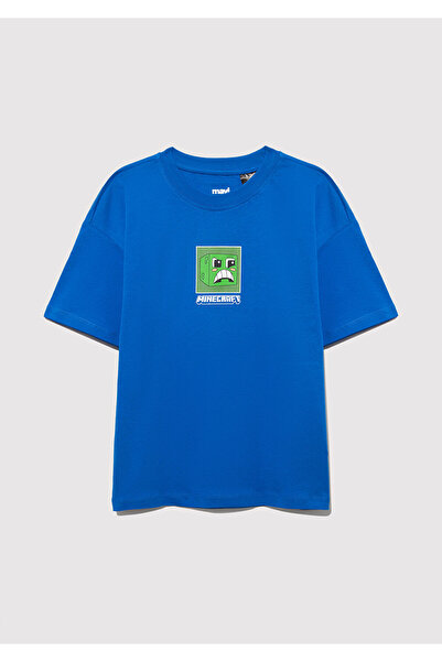 Mavi Minecraft Надрукована синя футболка Oversize / Широкий крій 6610342-82491