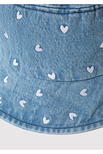 Mavi Pălărie de denim cu broderie inimă 1913100 -82324